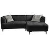 ECKSOFA in Struktur Dunkelgrün  247/158 cm  - Dunkelgrün/Schwarz, Design, Textil/Metall (247/158cm) - MID.YOU