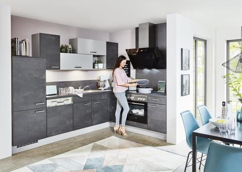 ROHOVÁ KUCHYŇA SILVIO - tmavosivá, Design, kompozitné drevo - Celina