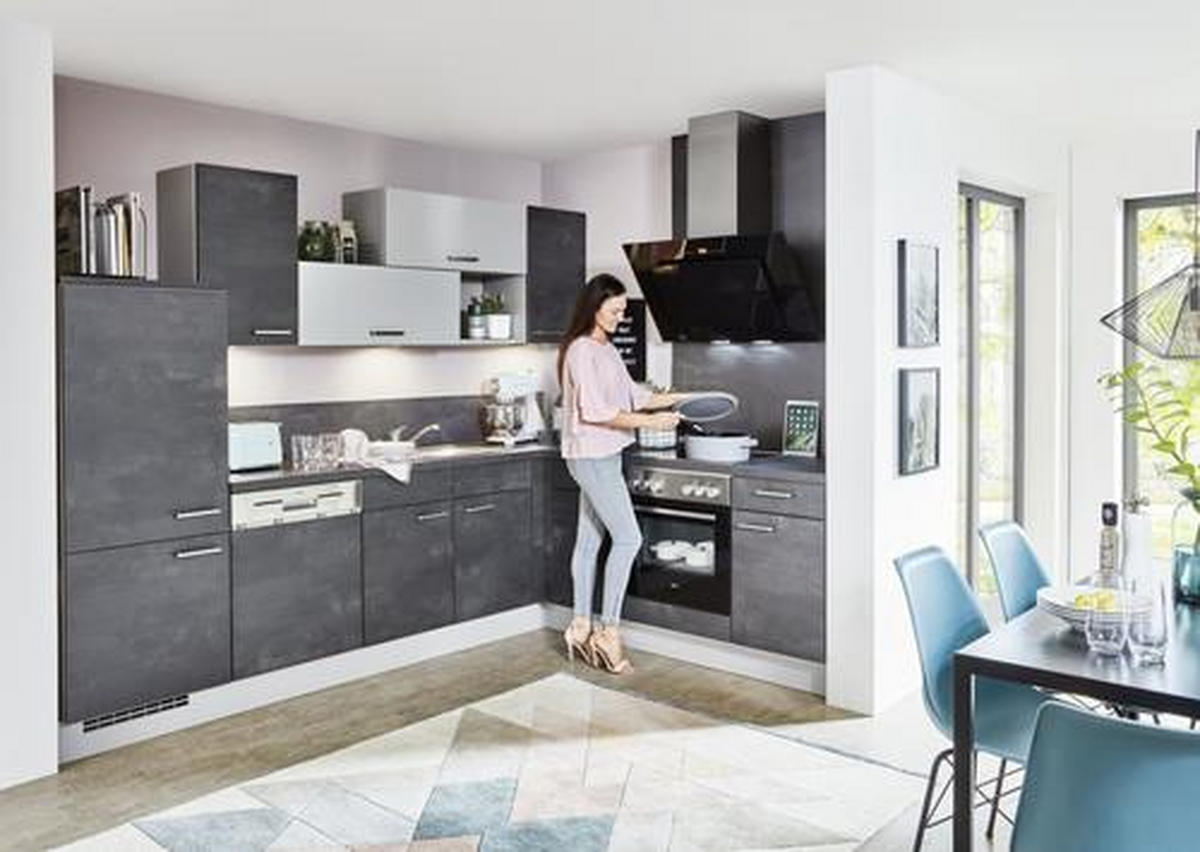 ROHOVÁ KUCHYNĚ SILVIO - tmavě šedá, Design, kompozitní dřevo - Celina