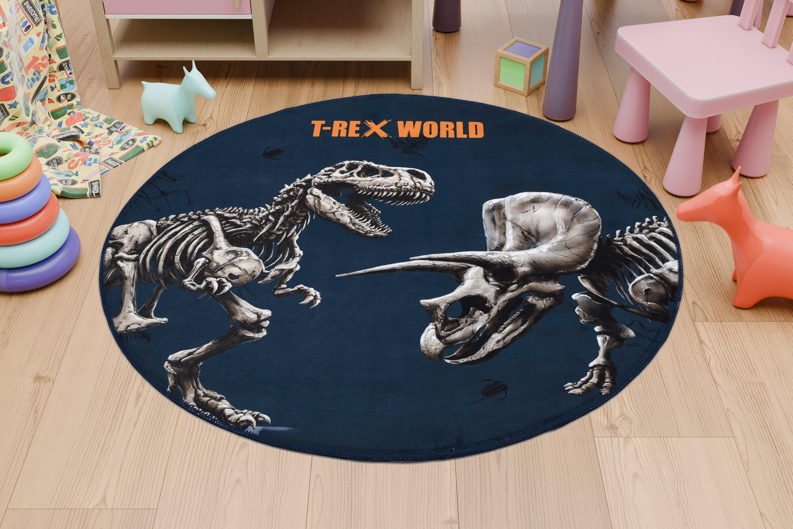 KINDERTEPPICH 100 cm T-Rex World  - Design, Textil (100cm)