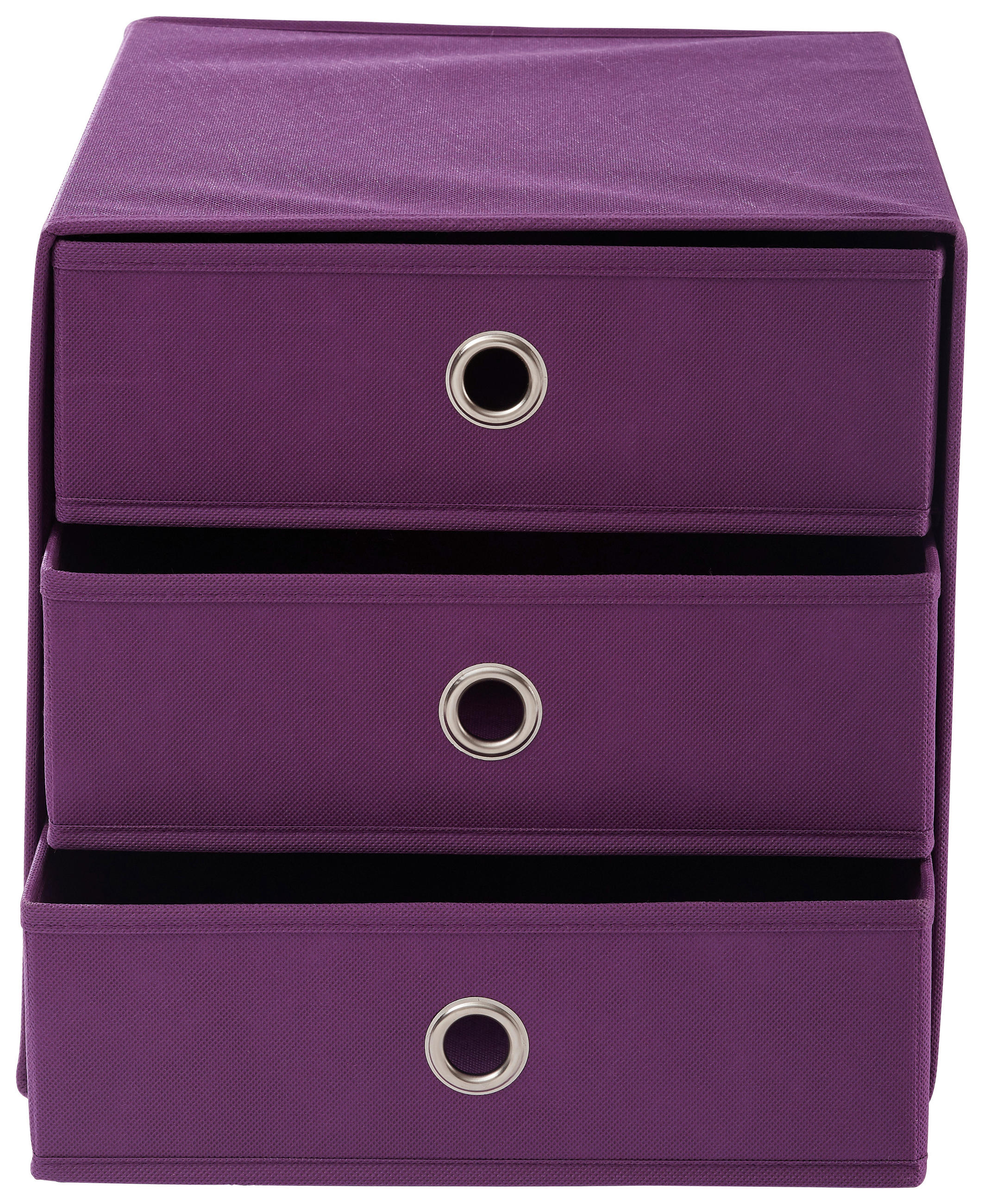 FALTBOX - Brombeere/Silberfarben, Design, Karton/Textil (32/32/31,5cm) - Carryhome