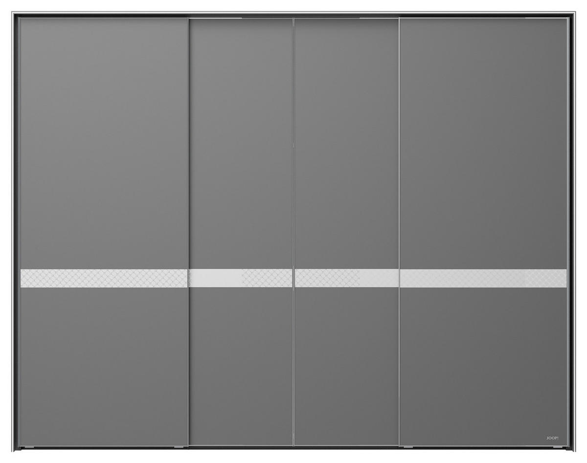 SCHWEBETÜRENSCHRANK in Hellgrau, Grau  - Chromfarben/Hellgrau, Modern, Glas/Holzwerkstoff (304/240/68cm) - Joop!