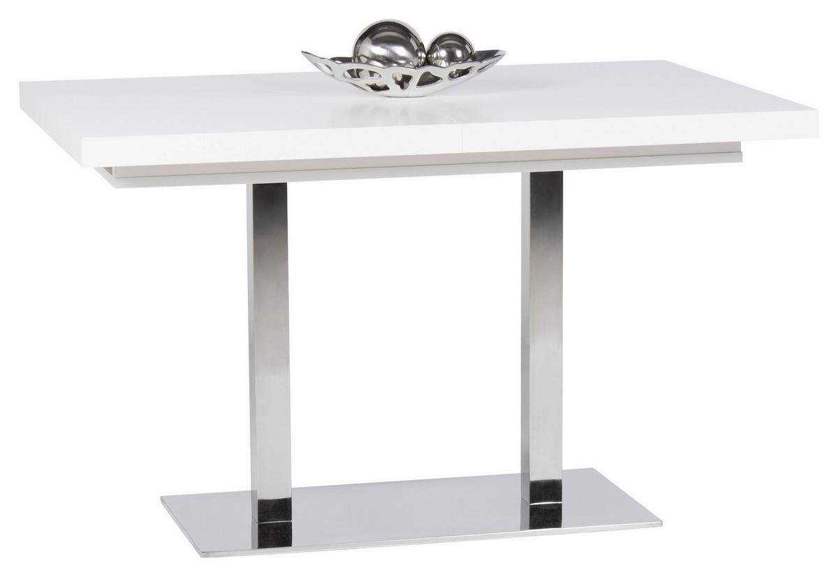 STOL ZA BLAGOVAONICU  bijela, boje oplemenjenog čelika  drvni materijal      - bijela/boje oplemenjenog čelika, Konvencionalno, drvni materijal/metal (120/80/74cm) - MID.YOU