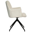 ARMLEHNSTUHL  in Eisen Mikrofaser, Teddystoff  - Beige/Schwarz, Design, Textil/Metall (59/90/62,5cm) - Novel