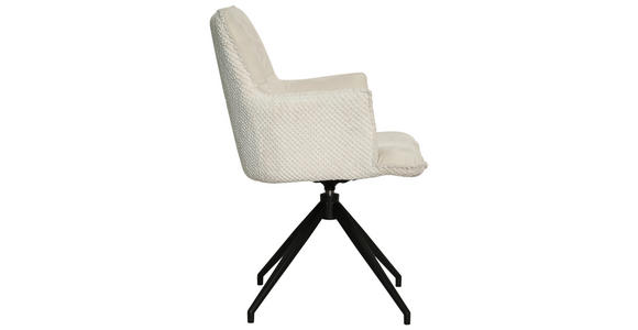 ARMLEHNSTUHL  in Eisen Mikrofaser, Teddystoff  - Beige/Schwarz, Design, Textil/Metall (59/90/62,5cm) - Novel