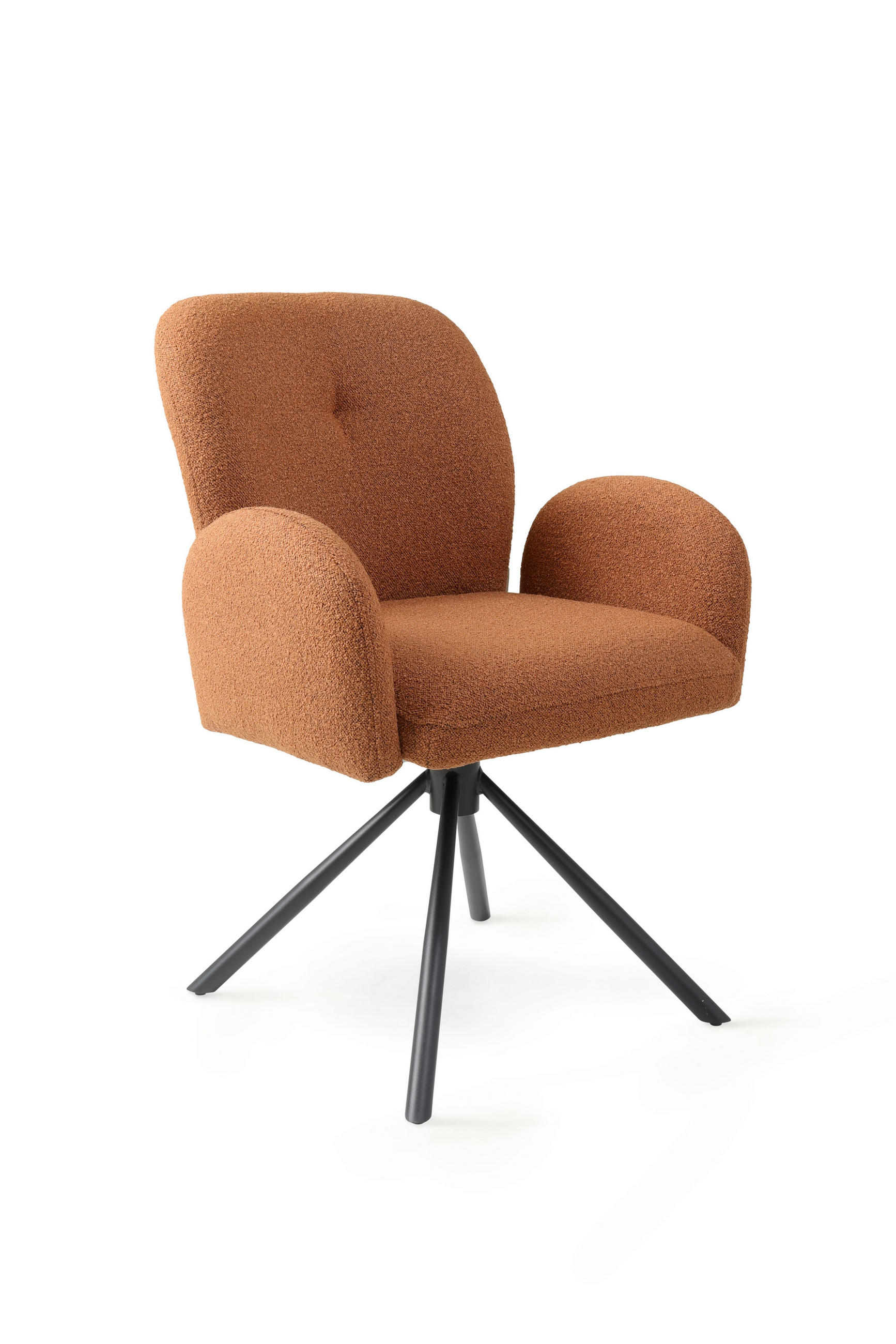 ARMLEHNSTUHL  in Stahl Webstoff, Bouclé  - Rostfarben/Schwarz, Basics, Textil/Metall (63/87/63,5cm) - Tom Tailor