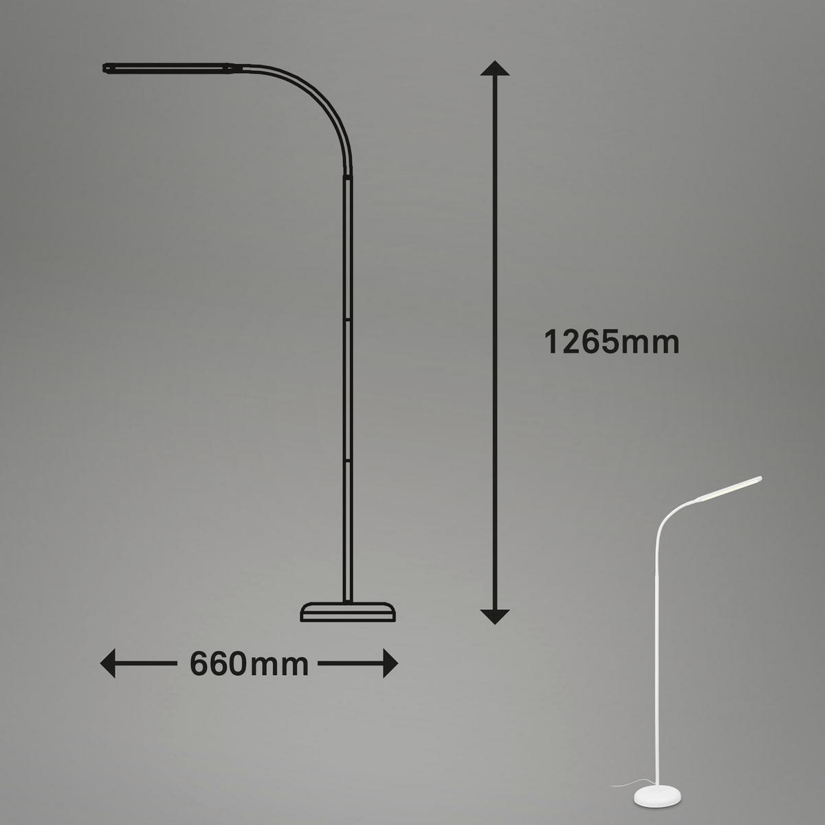 LED SVJETILJKA PODNA Pivaz  - bijela, Trend, plastika (126,5/21/66cm)