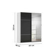 SCHWEBETÜRENSCHRANK 201/223/68 cm 2-türig Grau, Schwarz  - Chromfarben/Schwarz, KONVENTIONELL, Glas/Holzwerkstoff (201/223/68cm) - Novel