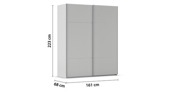 SCHWEBETÜRENSCHRANK 162/223/68 cm 2-türig Grau - Alufarben/Grau, KONVENTIONELL, Holzwerkstoff/Metall (162/223/68cm) - Novel