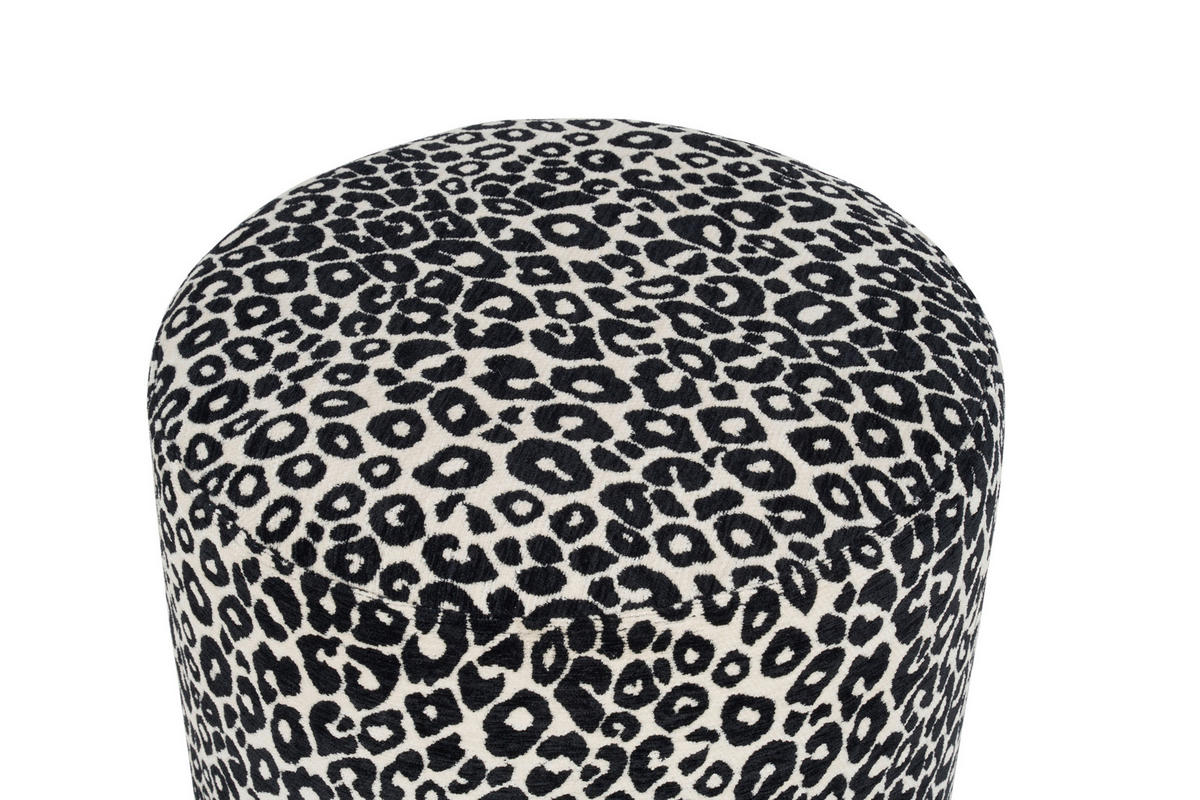 HOCKER in Textil Schwarz, Weiß  - Schwarz/Weiß, KONVENTIONELL, Textil/Metall (35/42/35cm) - Xora
