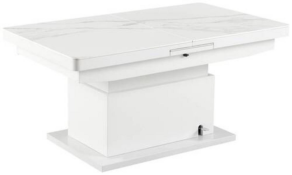 SOFFBORD i metall, keramik 125-150/70/49,5-79 cm  - vit, Design, metall/keramik (125-150/70/49,5-79cm) - Livetastic