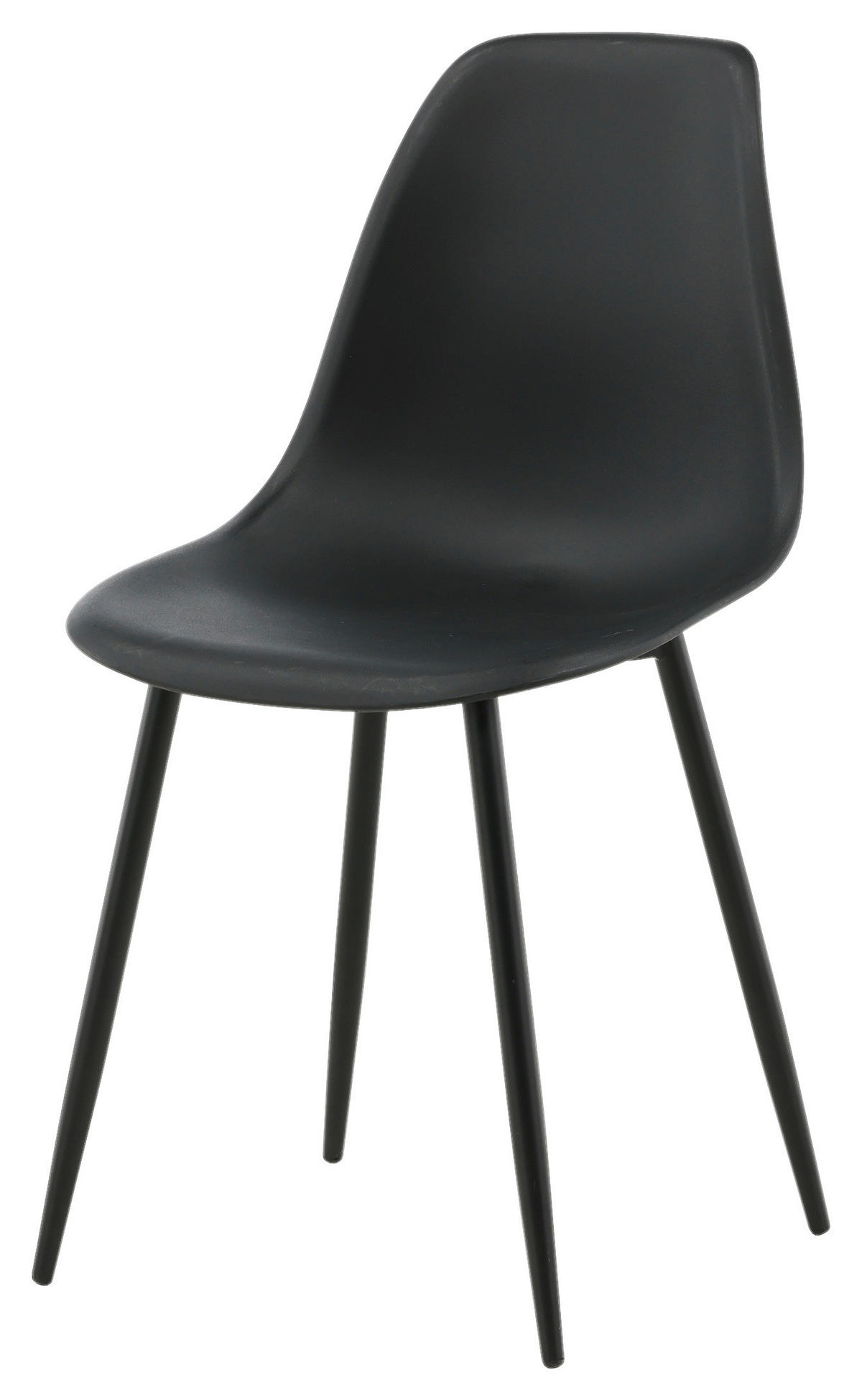 STUHL-SET 2 Stück  in Stahl matt  - Schwarz, Design, Kunststoff/Metall (45,5/81/58cm) - Livetastic