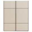 SCHWEBETÜRENSCHRANK  in Champagner  - Champagner/Schwarz, KONVENTIONELL, Holzwerkstoff/Metall (201/223/68cm) - Novel