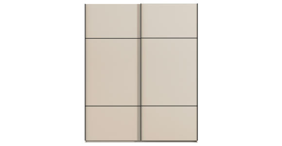 SCHWEBETÜRENSCHRANK  in Champagner  - Champagner/Schwarz, KONVENTIONELL, Holzwerkstoff/Metall (201/223/68cm) - Novel