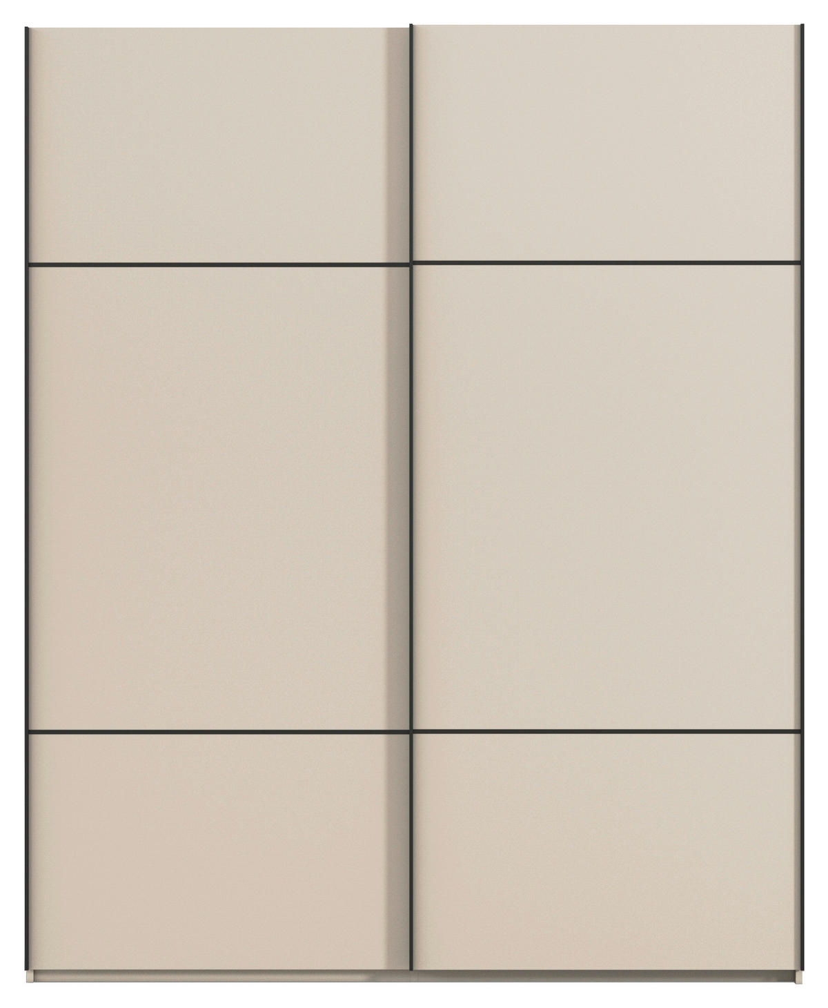 SCHWEBETÜRENSCHRANK in Champagner  - Champagner/Schwarz, Konventionell, Holzwerkstoff/Metall (201/223/68cm) - Novel