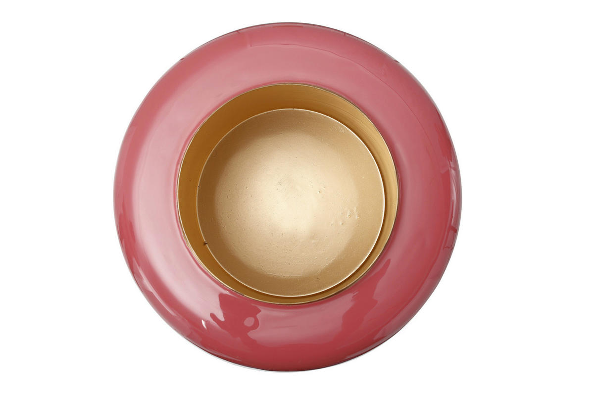VASE  - Koralle/Goldfarben, Trend, Metall (34/34/36.5cm) - Kayoom