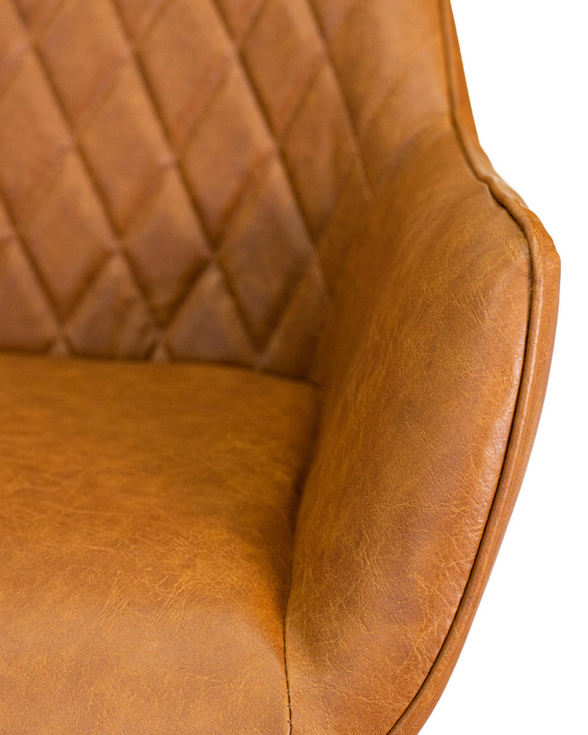 ARMLEHNSTUHL-SET 2 Stück  in Lederlook  - Cognac, KONVENTIONELL, Textil/Metall (62/82/61cm) - MID.YOU