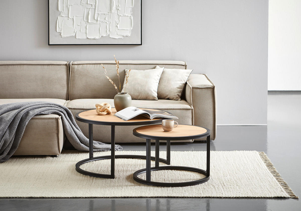 COUCHTISCH in Holz, Metall, Holzwerkstoff 80/45/80 cm  - Schwarz/Naturfarben, Design, Holz/Holzwerkstoff (80/45/80cm) - MID.YOU