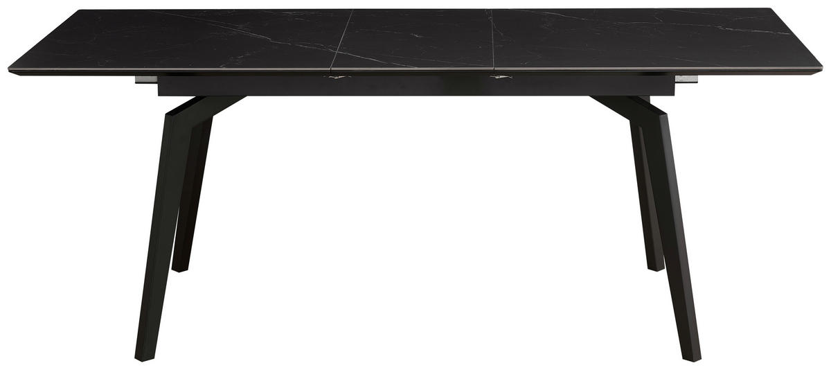 ESSTISCH Schwarz rechteckig  ausziehbar  - Schwarz, MODERN, Keramik/Holzwerkstoff (160/90/76cm) - MID.YOU