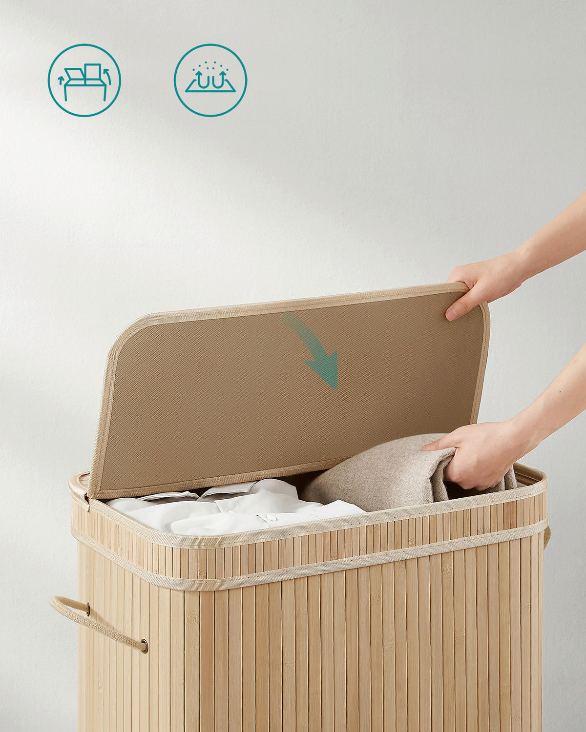 WÄSCHEKORB - Naturfarben, Basics, Naturmaterialien/Holzwerkstoff (54,5/61/34,5cm)