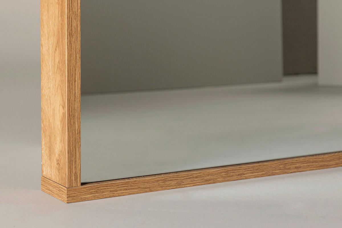 DEKOSPIEGEL 125/196/10 cm    in rechteckig  - Beige, MODERN, Glas/Holz (125/196/10cm) - Livetastic