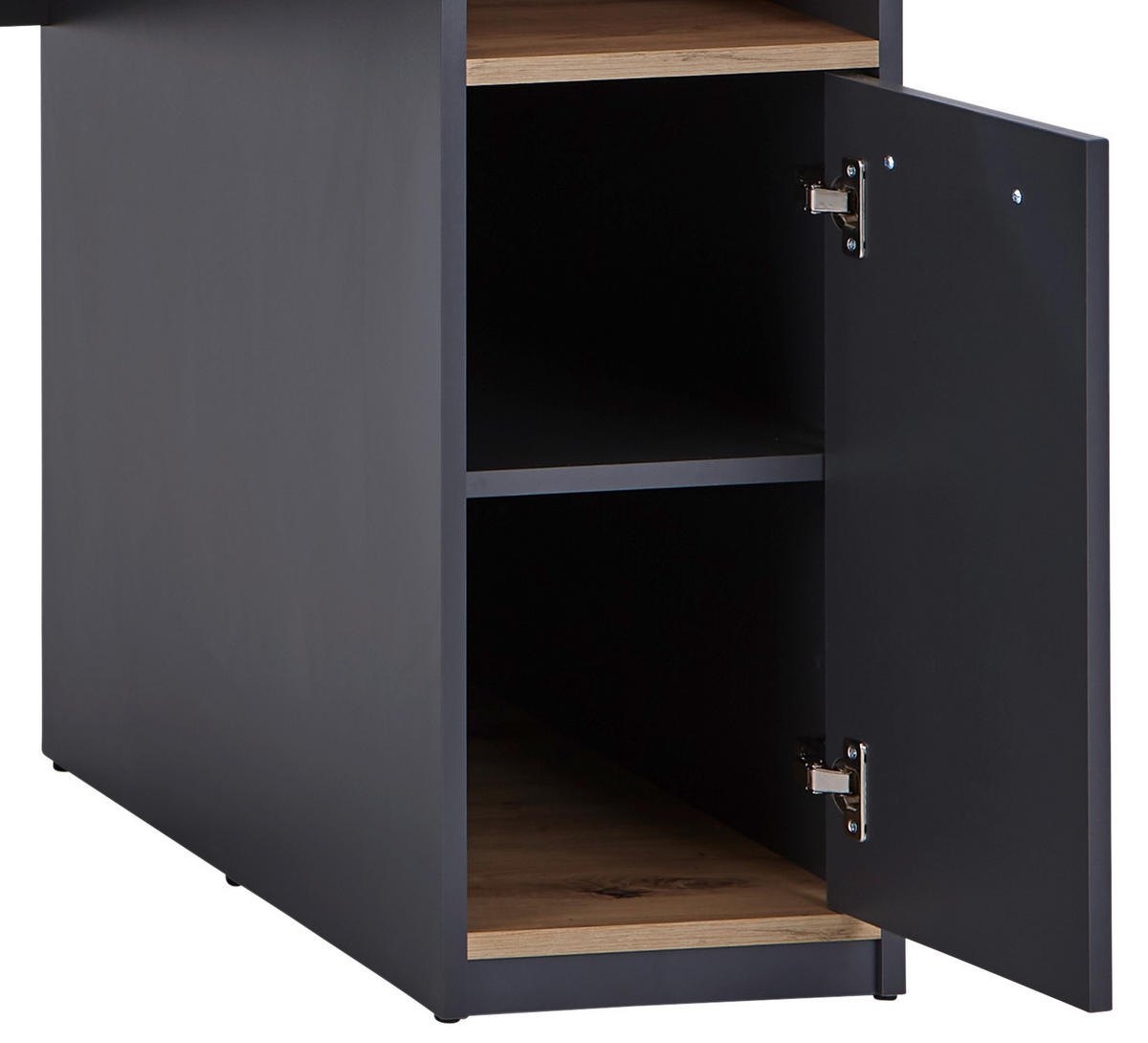 GAMING MIZA leseni material antracit, barve hrasta  - barve hrasta/antracit, Moderno, kovina/leseni material (160/92,4/70cm) - Carryhome