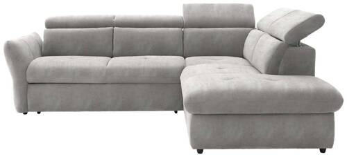 ECKSOFA in Mikrofaser Hellgrau  254/224 cm  - Hellgrau/Schwarz, Design, Kunststoff/Textil (254/224cm) - Stylife
