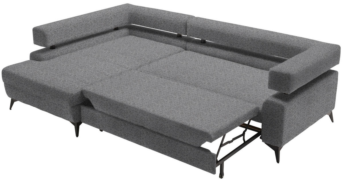 SAROKKANAPÉ textil sötétszürke  - fekete/sötétszürke, Konventionell, textil/fém (184/265cm) - Hom`in