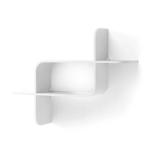 NÁSTĚNNÝ REGÁL, buk, kaučukové dřevo, bílá, 64/48/16 cm - bílá, Konvenční, dřevo (64/48/16cm) - Umbra