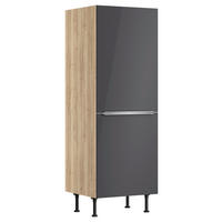 GERÄTEUMBAUSCHRANK 60/176,6/58,1 cm  in Anthrazit, Wildeiche  - Wildeiche/Edelstahlfarben, Basics, Holzwerkstoff/Metall (60/176,6/58,1cm) - Optifit