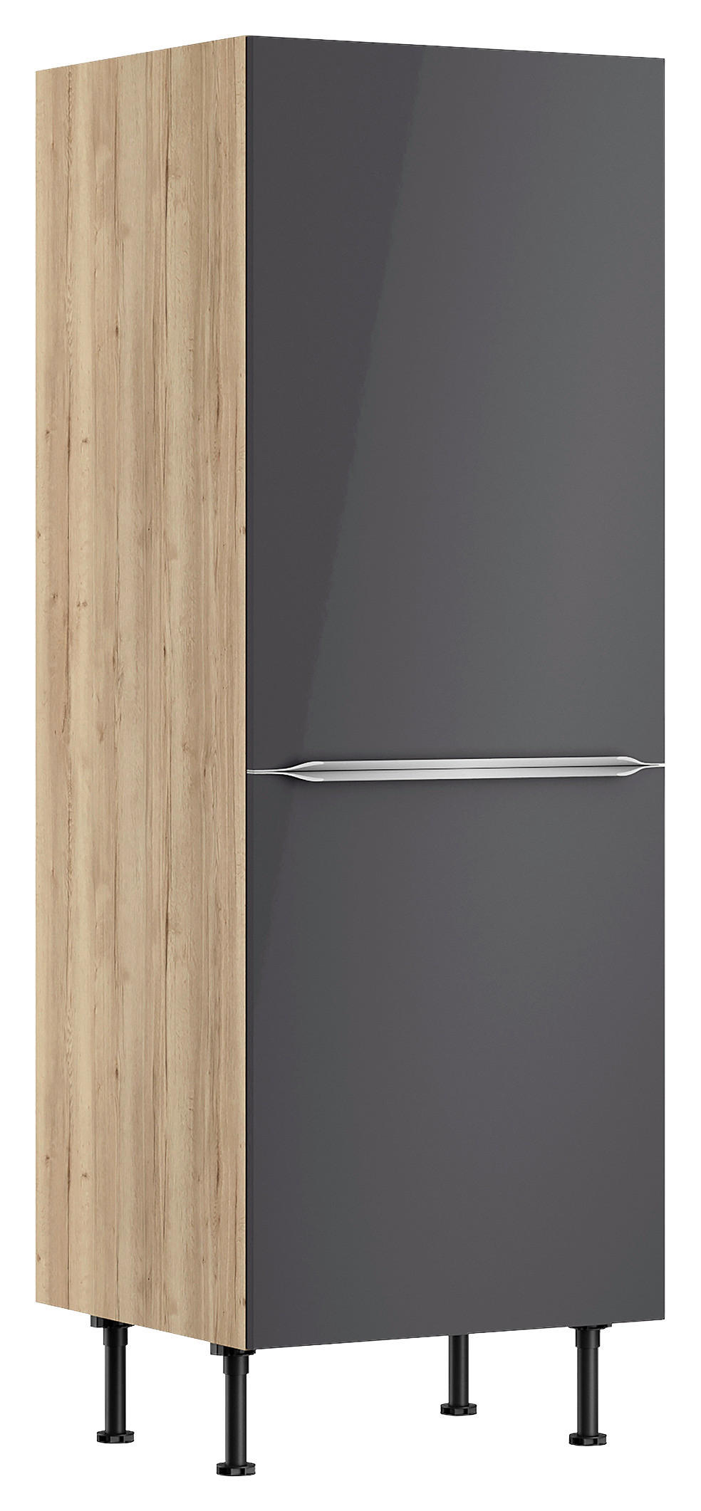 Optifit Geräteumbauschrank Anthrazit, Wildeiche 60x176.6x58.1 cm