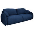 SCHLAFSOFA  mit Liegefunktion, Schlafen auf Sitzhöhe, Rücken echt Chenille Blau  - Blau/Schwarz, KONVENTIONELL, Kunststoff/Textil (222/90/100cm) - Carryhome