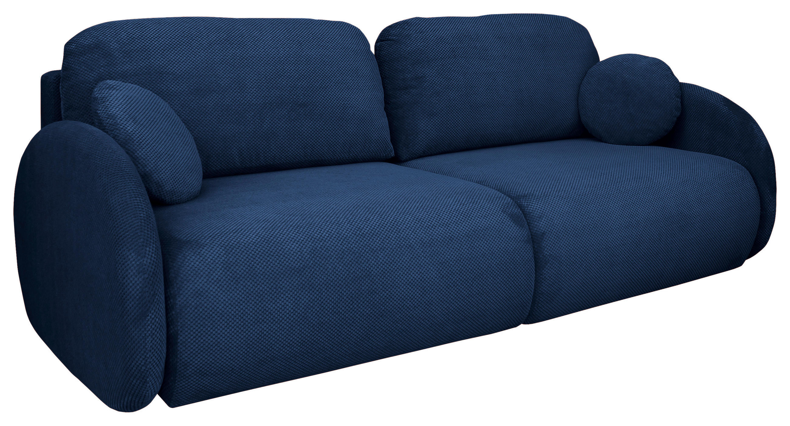 SCHLAFSOFA  mit Liegefunktion, Schlafen auf Sitzhöhe, Rücken echt Chenille Blau  - Blau/Schwarz, KONVENTIONELL, Kunststoff/Textil (222/90/100cm) - Carryhome
