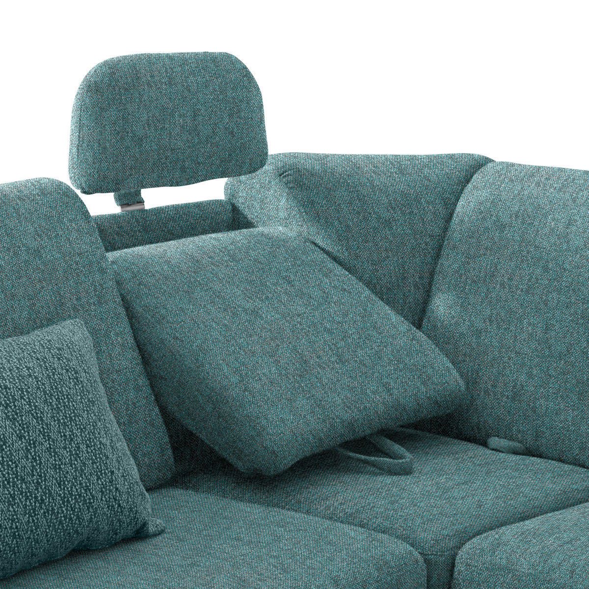 WOHNLANDSCHAFT in Chenille Türkis  - Türkis/Alufarben, KONVENTIONELL, Kunststoff/Textil (236/322/158cm) - Sedda