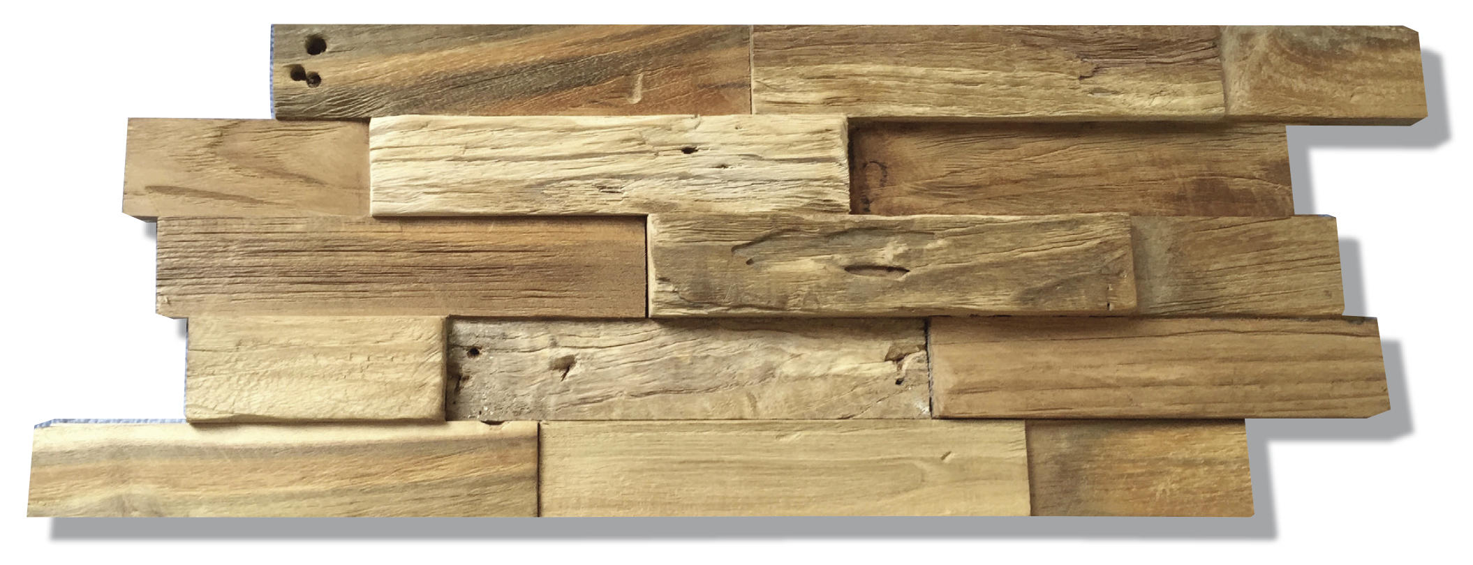 WANDVERKLEIDUNG Teakholz  - Beige/Braun, Basics, Holz (50/20/2cm) - Venda