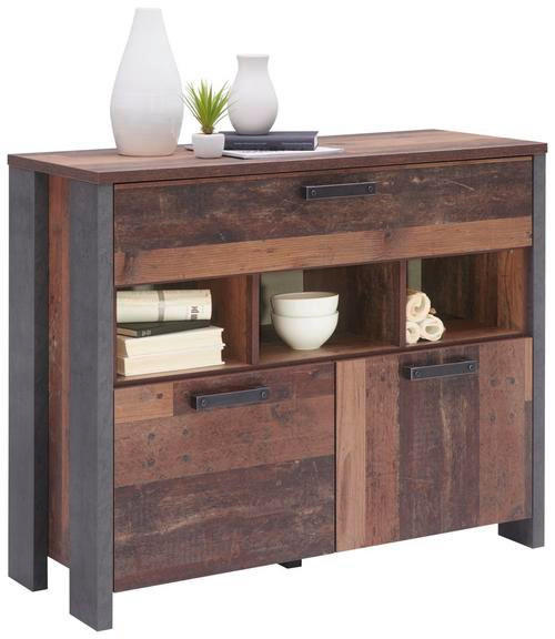 KOMMODE in 106,7/86,3/41,6 cm - Dunkelgrau/Dunkelbraun, Design, Holzwerkstoff/Kunststoff (106,7/86,3/41,6cm) - Carryhome