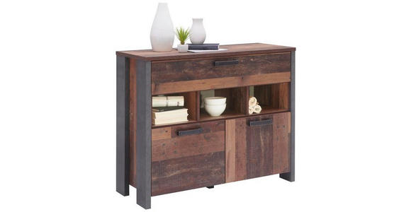 KOMMODE 106,7/86,3/41,6 cm in Braun, Dunkelgrau, Dunkelbraun - Dunkelgrau/Dunkelbraun, Design, Holzwerkstoff/Kunststoff (106,7/86,3/41,6cm) - Carryhome