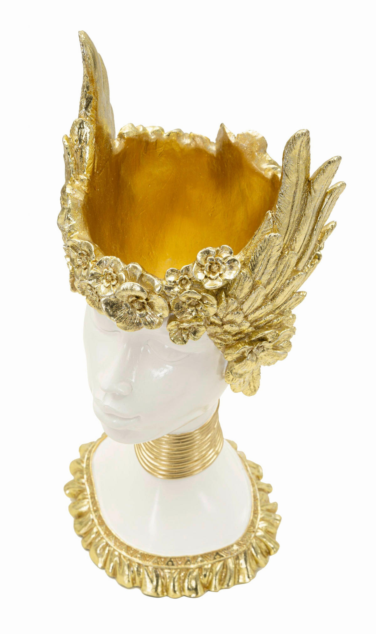 SKULPTUR - Goldfarben/Weiß, Basics, Kunststoff (17.5/38/17cm)