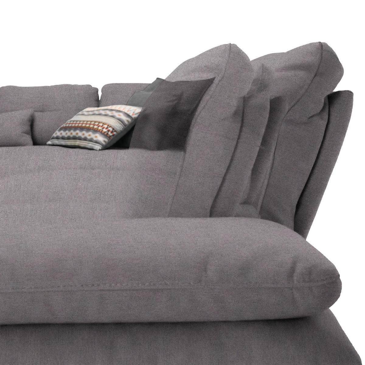 ECKSOFA in Flachgewebe Anthrazit  271/344 cm  - Anthrazit/Schwarz, Design, Textil/Metall (271/344cm) - Chilliano