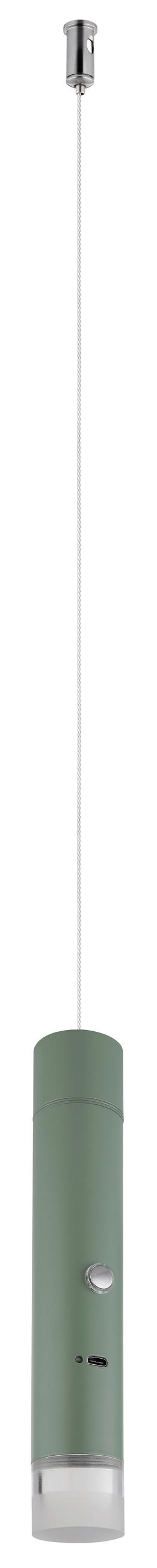 LED-HÄNGELEUCHTE PELO 38/120 cm   - Klar/Hellgrün, Design, Kunststoff/Metall (38/120cm) - Globo