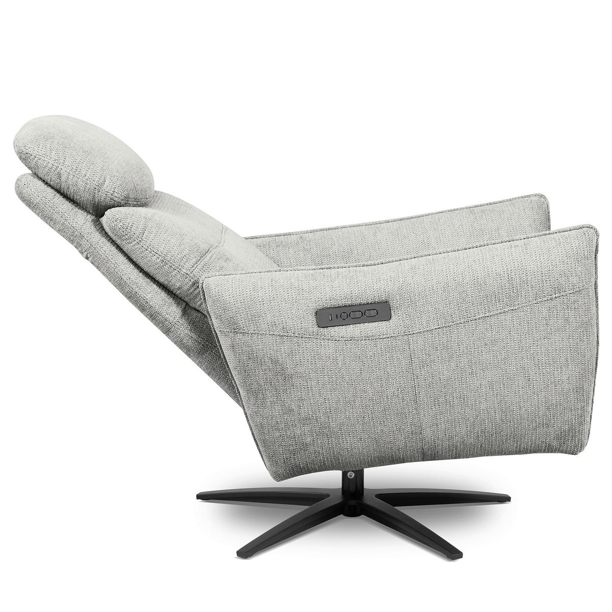 RELAXSESSEL in Textil Grau  - Schwarz/Grau, Design, Textil/Metall (77/107/88cm) - Livetastic