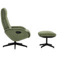 RELAXSESSELSET inkl. Funktion Cord Relaxfunktion, Hocker - Schwarz/Olivgrün, Design, Textil/Metall (75/106/74cm) - Xora