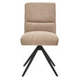 STUHL - Sandfarben/Schwarz, Design, Textil/Metall (48/91/67cm) - Moderano