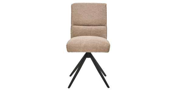 STUHL - Sandfarben/Schwarz, Design, Textil/Metall (48/91/67cm) - Moderano