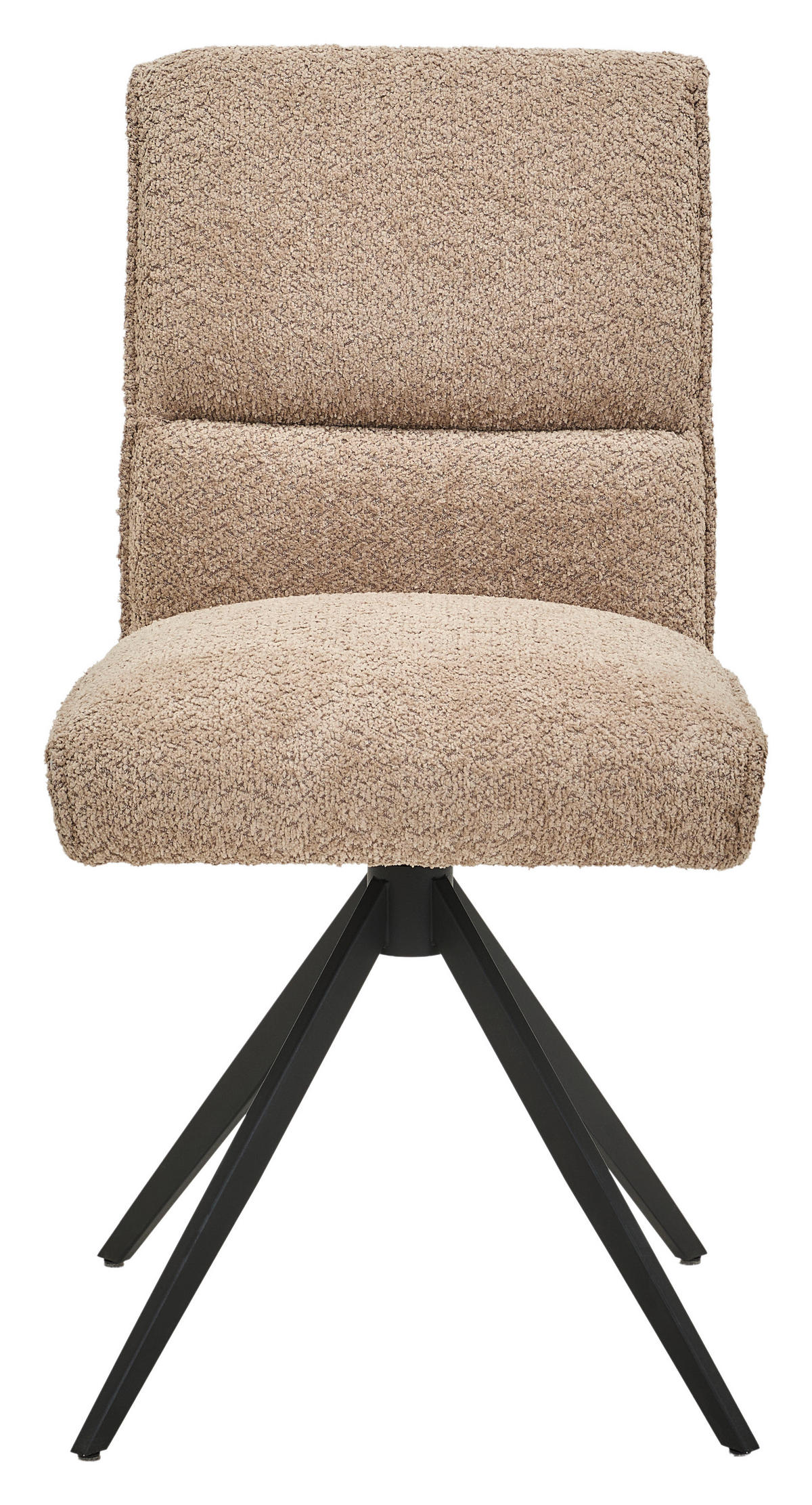 STUHL - Sandfarben/Schwarz, Design, Textil/Metall (48/91/67cm) - Moderano