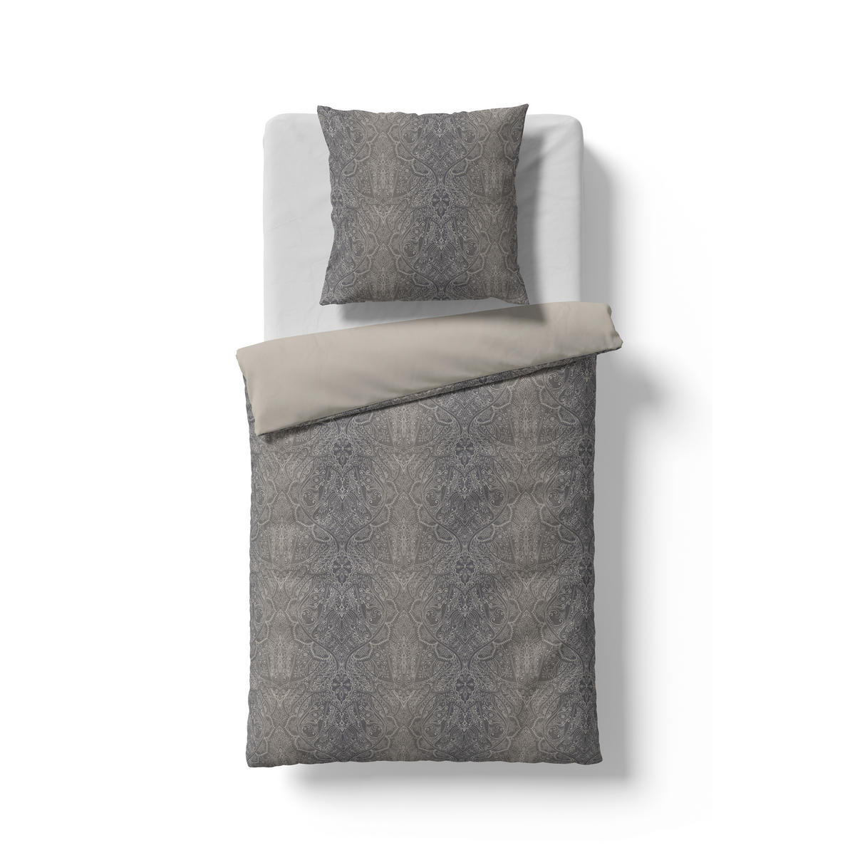 BETTWÄSCHE Black Premium Damast Damast 240/220 cm  - Grau, Basics, Textil (240/220cm) - Fleuresse