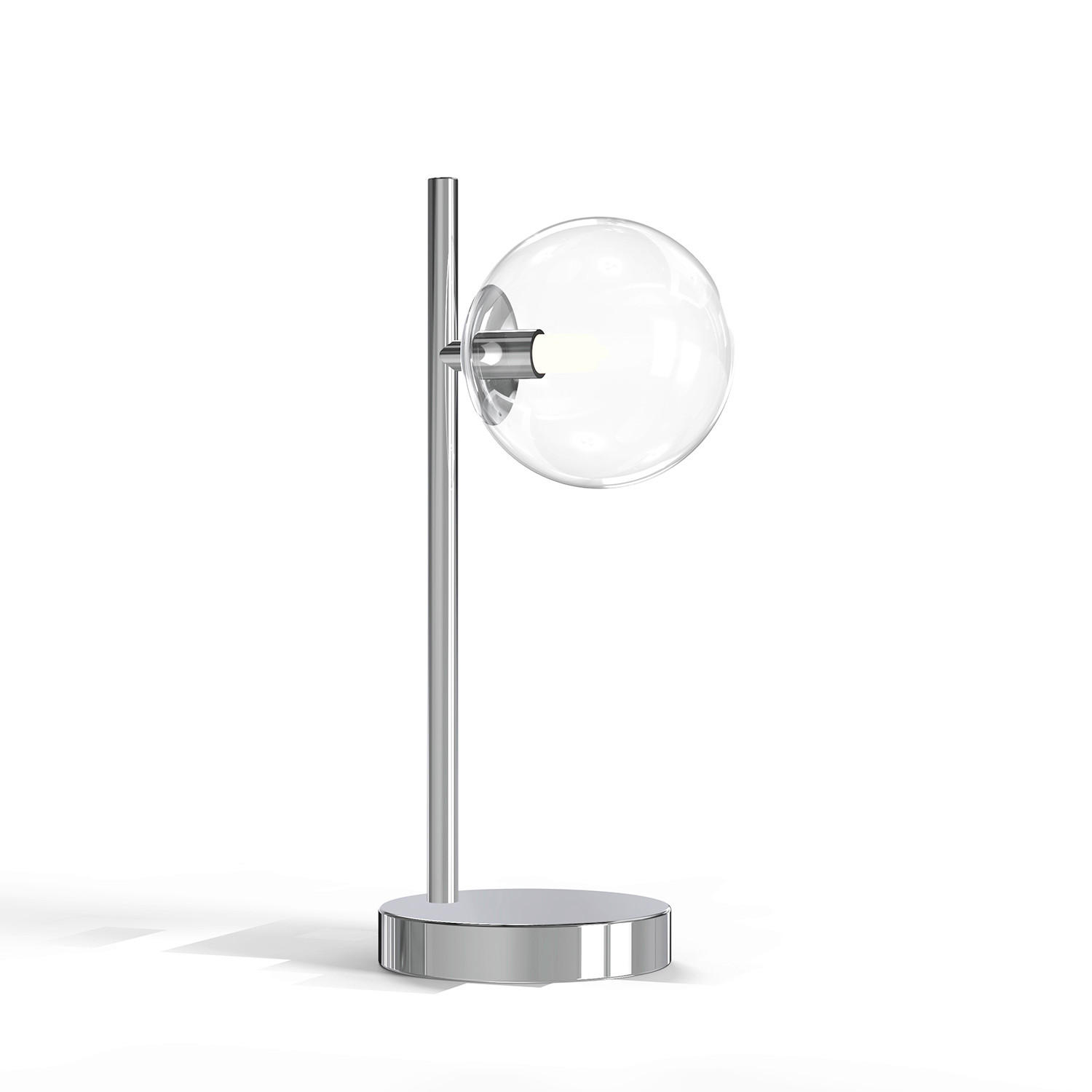 TISCHLEUCHTE 13/35 cm   - Chromfarben/Schwarz, Design, Glas/Kunststoff (13/35cm)