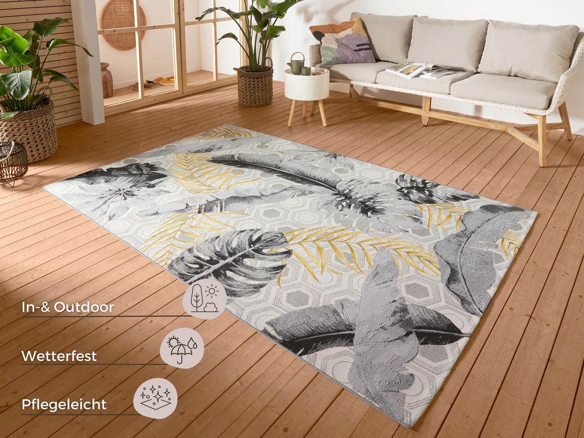 OUTDOORTEPPICH 120/180/180 cm Flair Grau, Multicolor  - Multicolor/Grau, Design, Kunststoff/Textil (120/180/180cm) - Novel