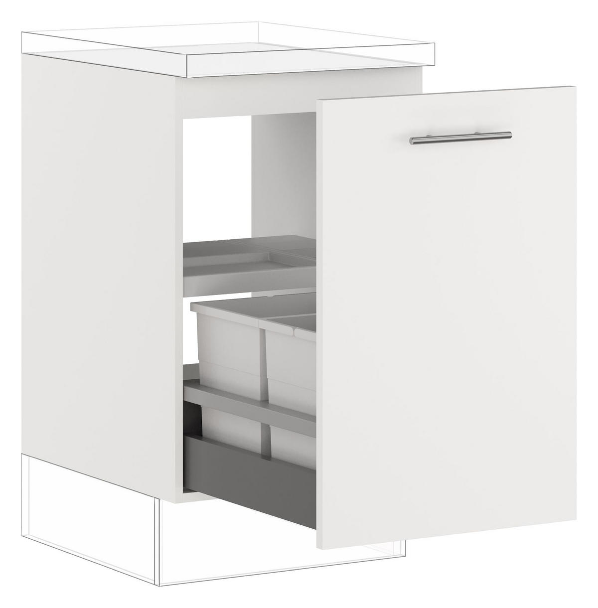 SPÜLENUNTERSCHRANK 50/87,8/57,6 cm  in Weiß  - Edelstahlfarben/Weiß, Basics, Holzwerkstoff/Metall (50/87,8/57,6cm) - Impuls