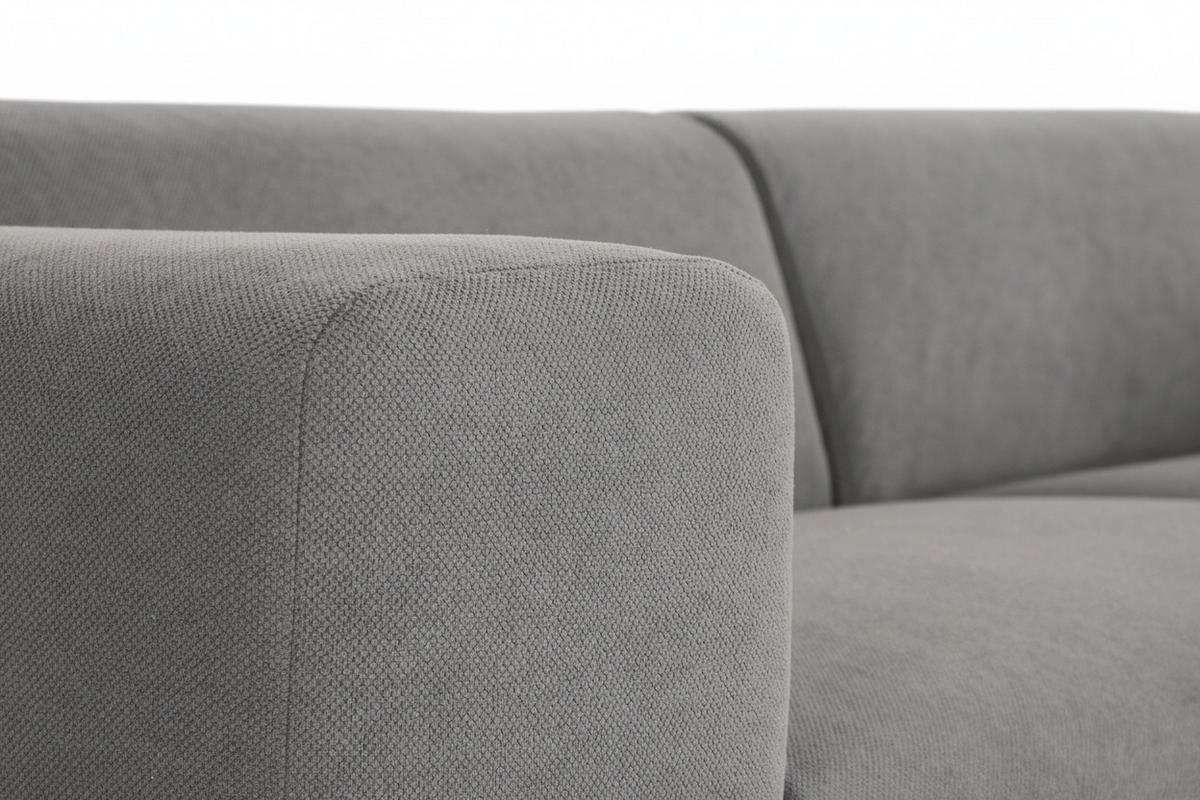 3-SITZER-SOFA MANNE in Struktur Grau  - Schwarz/Grau, Design, Kunststoff/Textil (266/76/116cm) - MID.YOU